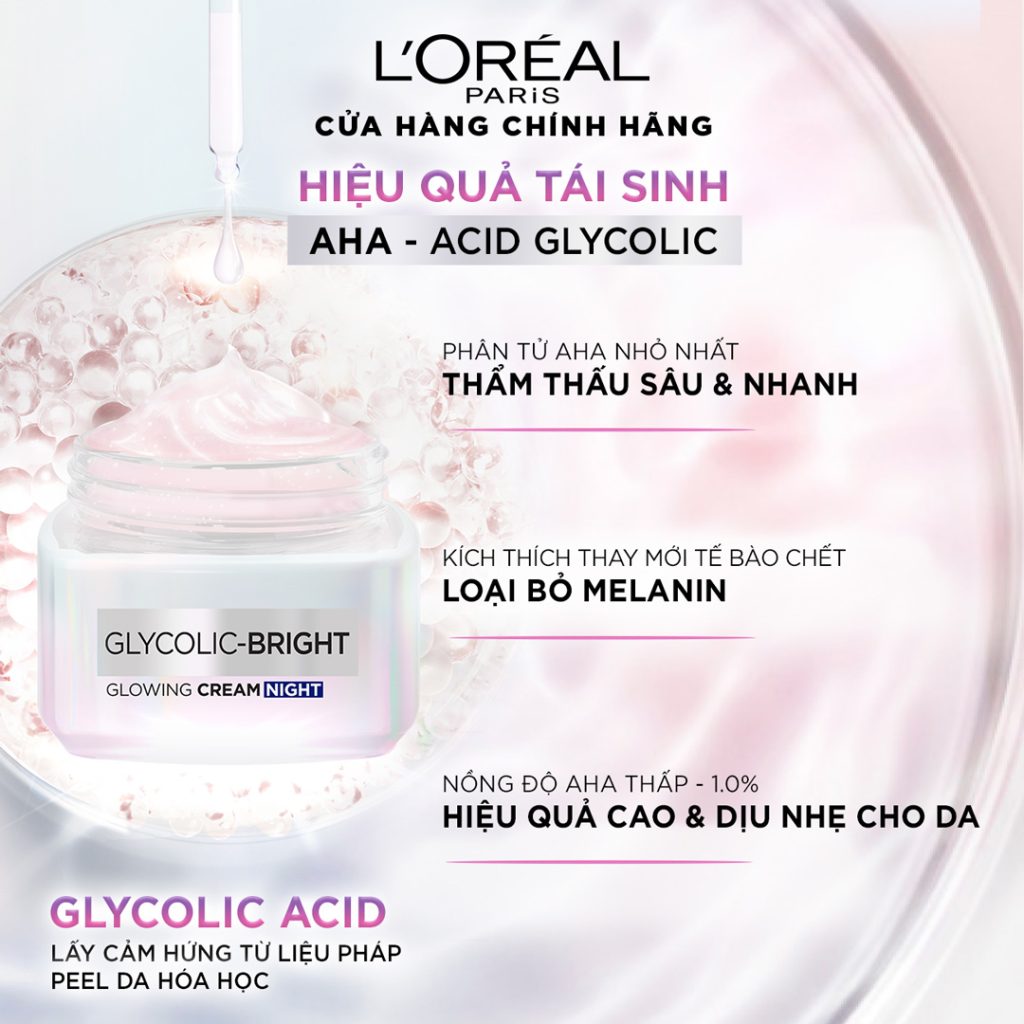 Kem Dưỡng Ban Đêm L’Oreal Paris Glycolic Bright Night 50ml
