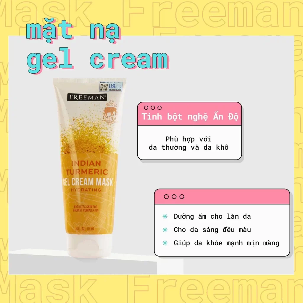 Mặt Nạ Freeman Hydrating Indian Turmeric Gel Cream Mask 175ml