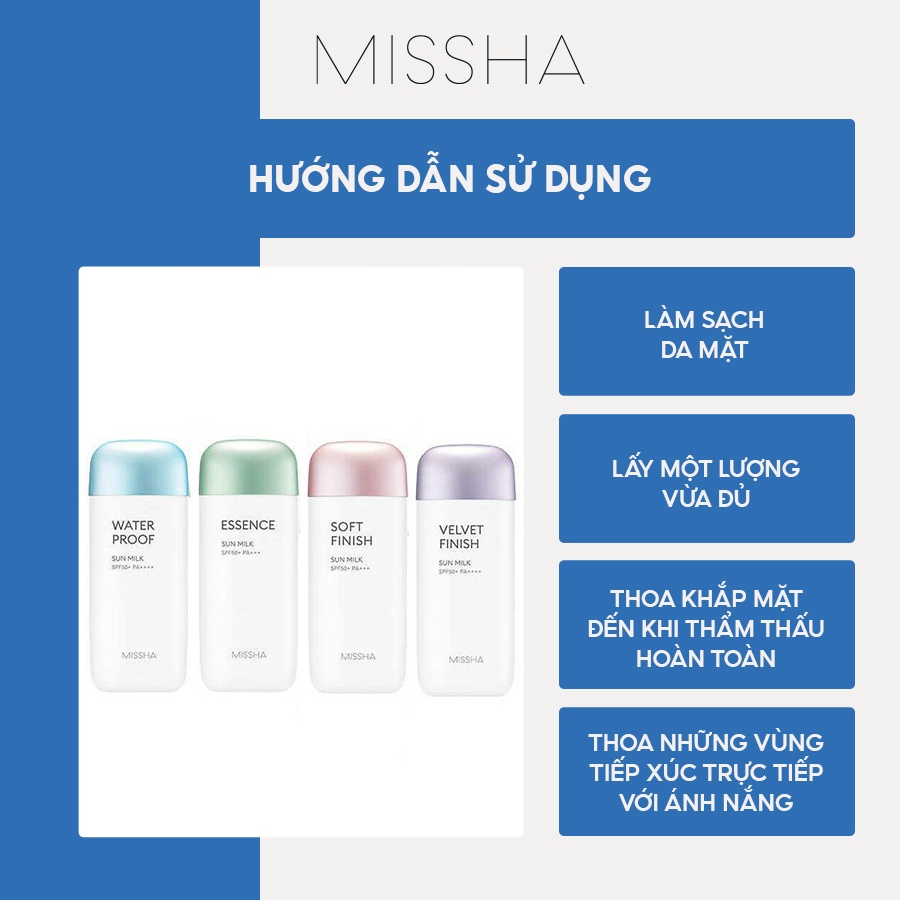 Kem Chống Nắng Missha Waterproof Sun Milk SPF 50+ PA++++ 70ml Kem Chống Nắng Missha Waterproof Sun Milk SPF 50+ PA++++ 70ml