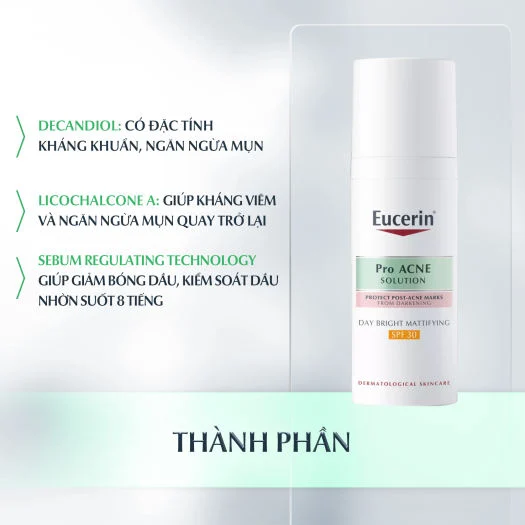 Kem Dưỡng Eucerin Acne Oil Control Pro Acne Solution Day Bright Mattifying SPF30 50ml Kem Dưỡng Eucerin Acne Oil Control Pro Acne Solution Day Bright Mattifying SPF30 50ml