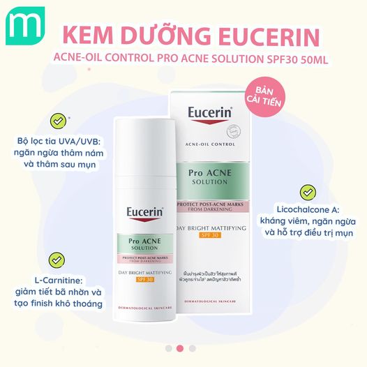 Kem Dưỡng Eucerin Acne Oil Control Pro Acne Solution Day Bright Mattifying SPF30 50ml Kem Dưỡng Eucerin Acne Oil Control Pro Acne Solution Day Bright Mattifying SPF30 50ml