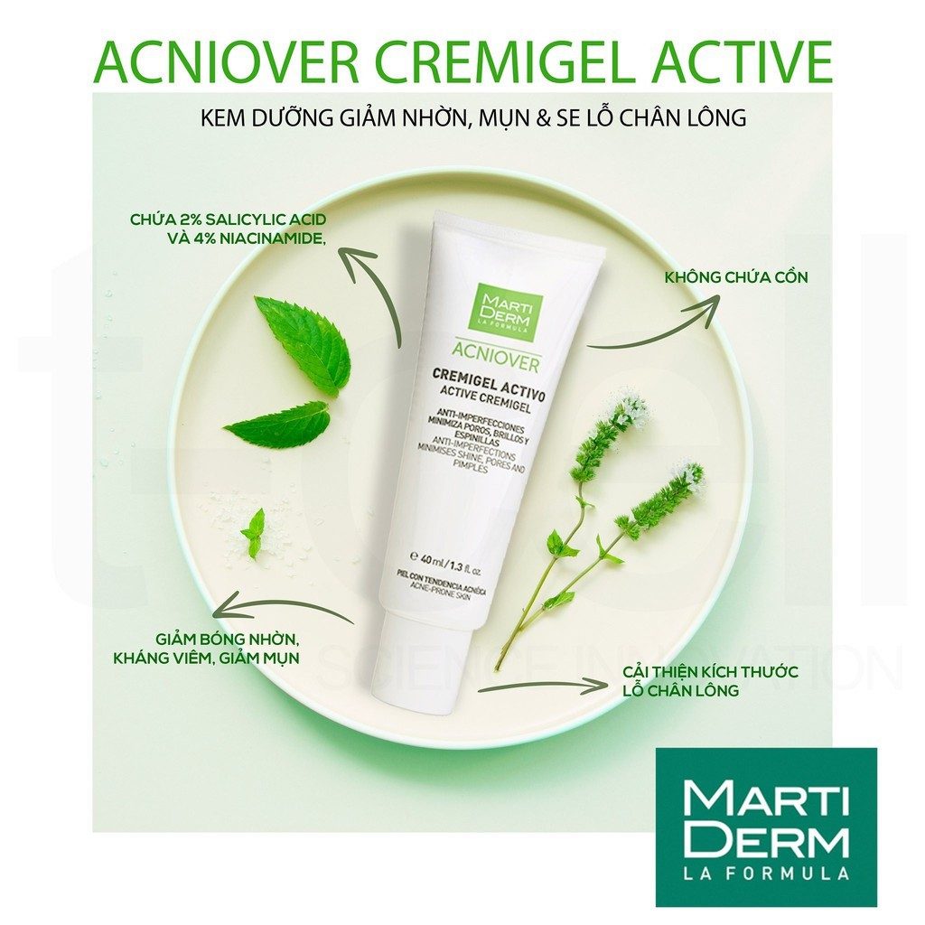 Kem Dưỡng Martiderm Acniover Cremigel Activo 40ml