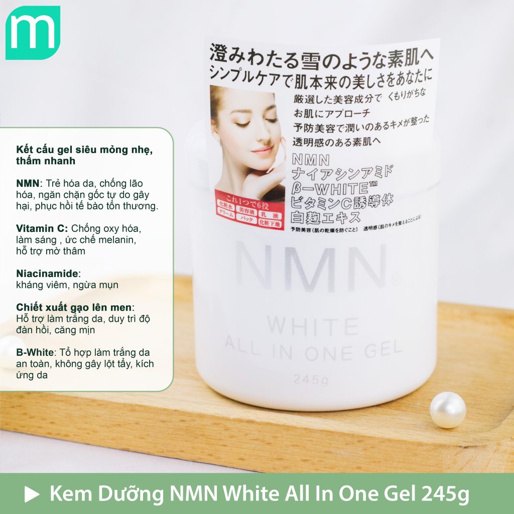 Kem Dưỡng NMN White All In One Gel 245g Kem Dưỡng NMN White All In One Gel 245g
