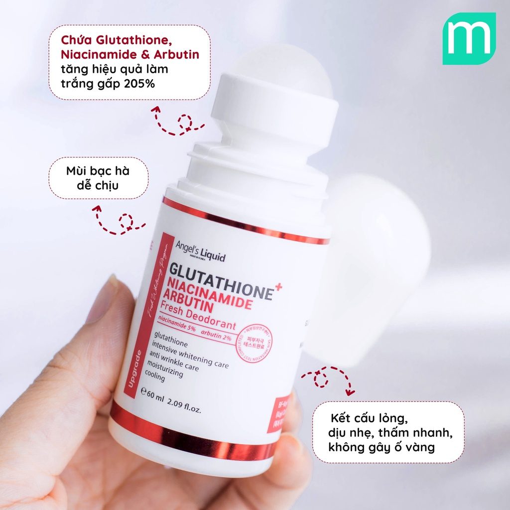 angel's liquid glutathione niacinamide Angel's Liquid Glutathione Niacinamide Arbutin Whitening Underarm Roller  60ml main image 1