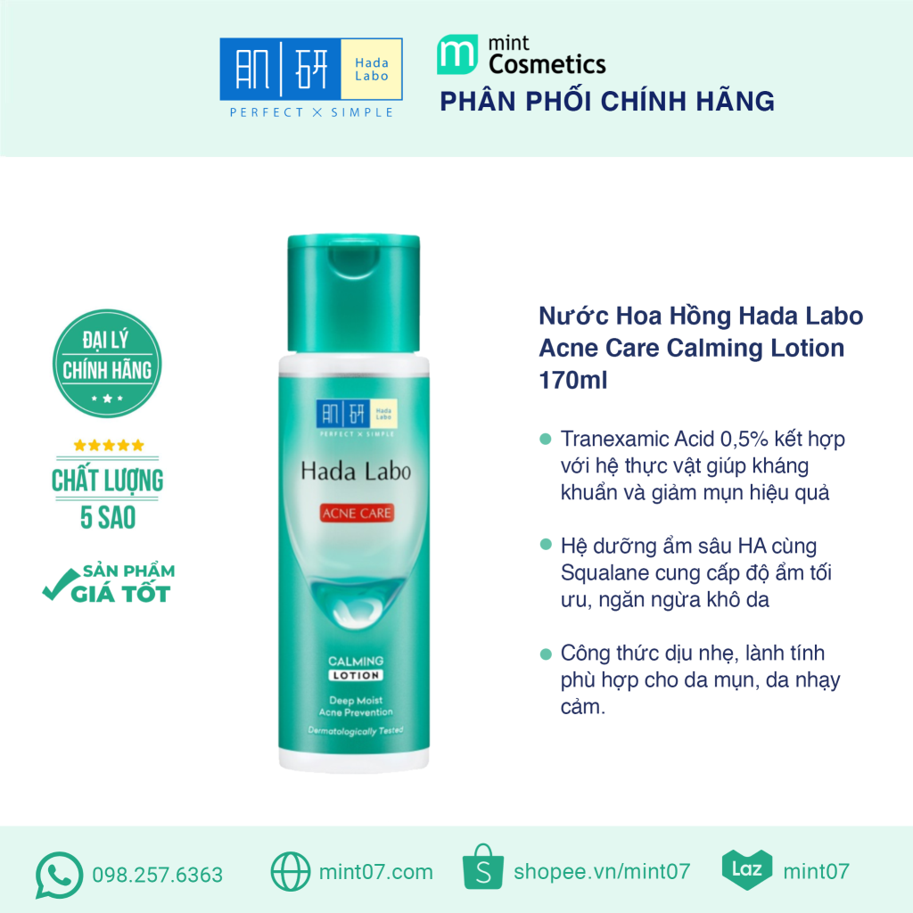 Nước Hoa Hồng Hada Labo Acne Care Calming Lotion 170ml