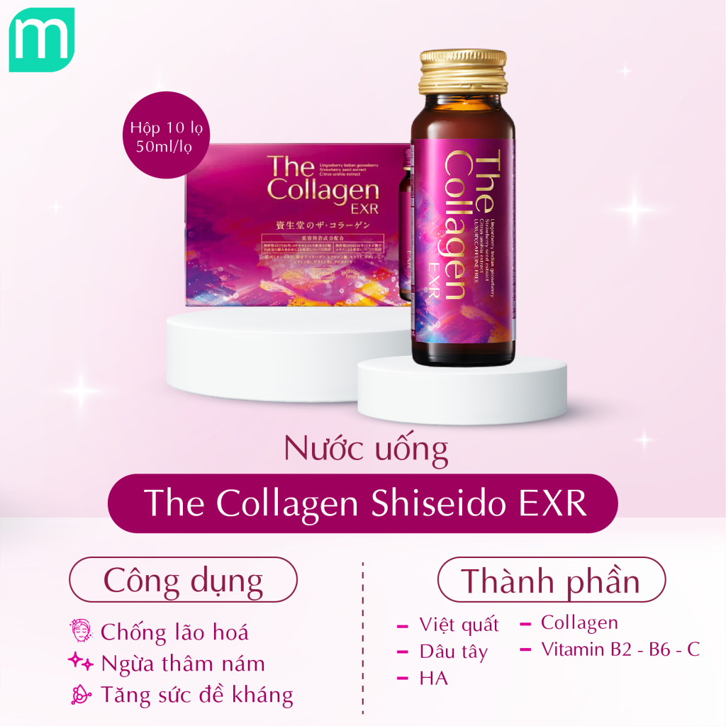 Nước Uống The Collagen Shiseido EXR 10 Lọ x 50ml Nước Uống The Collagen Shiseido EXR 10 Lọ x 50ml