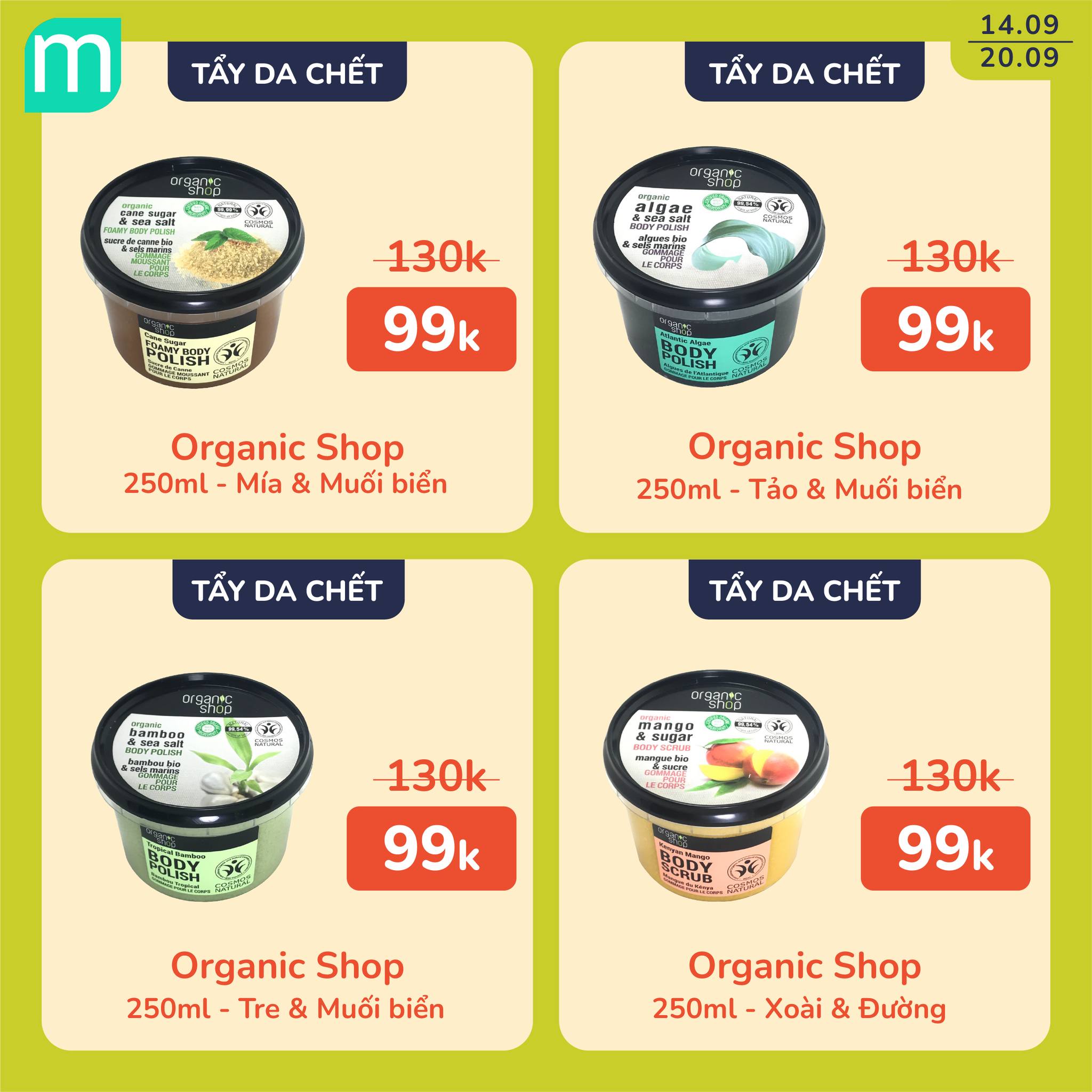 Chăm Sóc Cơ Thể Thật Organic Chỉ Từ 9K