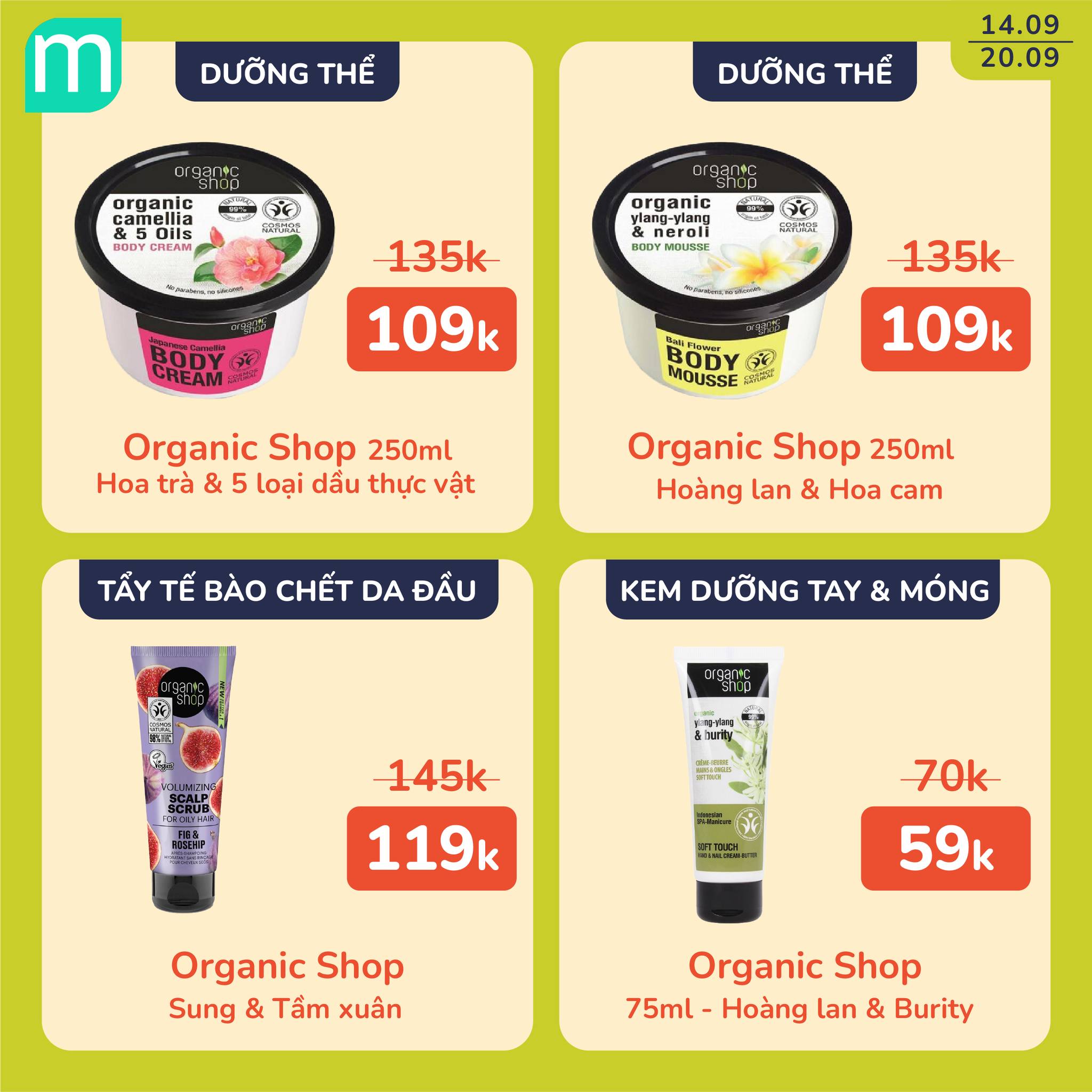 Chăm Sóc Cơ Thể Thật Organic Chỉ Từ 9K