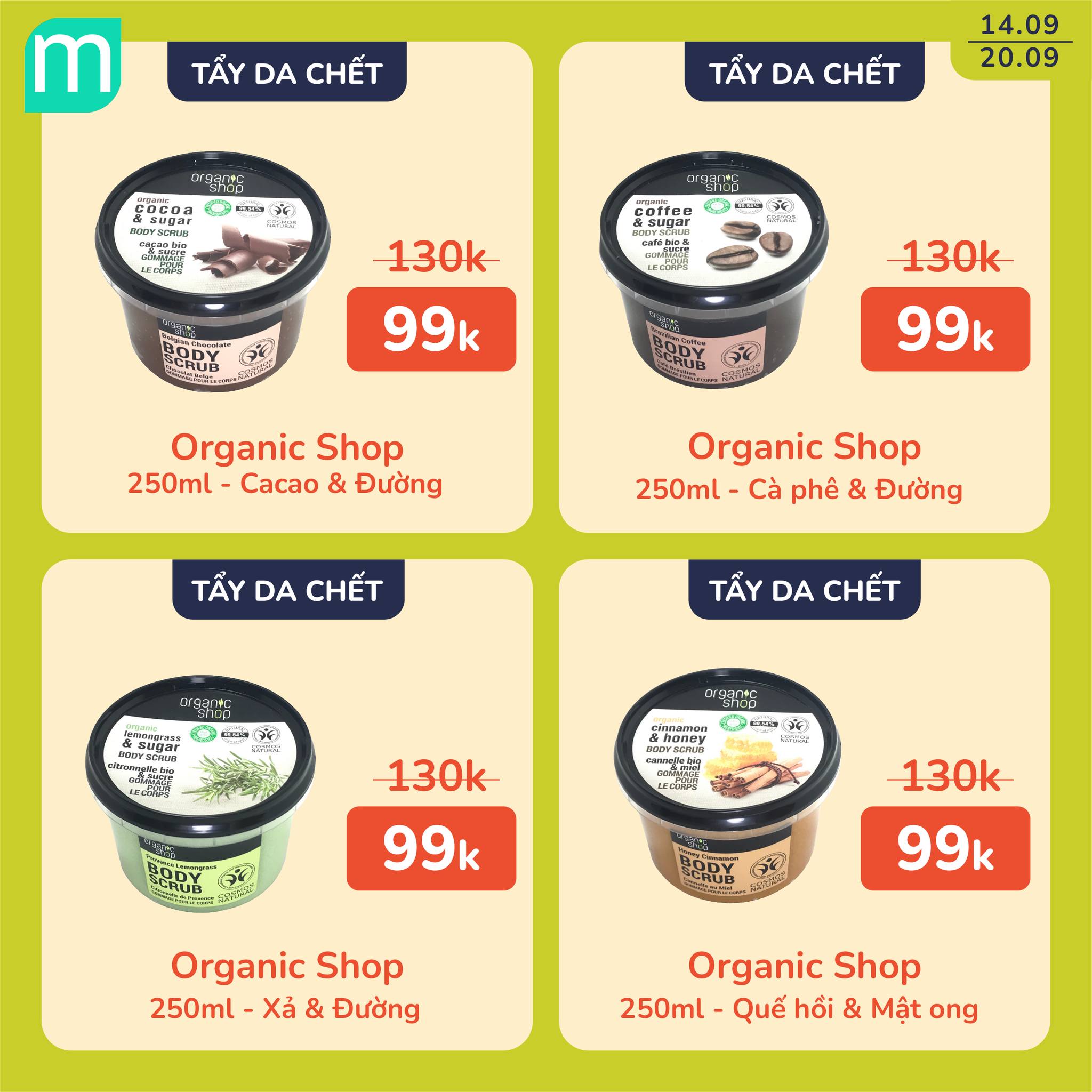 Chăm Sóc Cơ Thể Thật Organic Chỉ Từ 9K