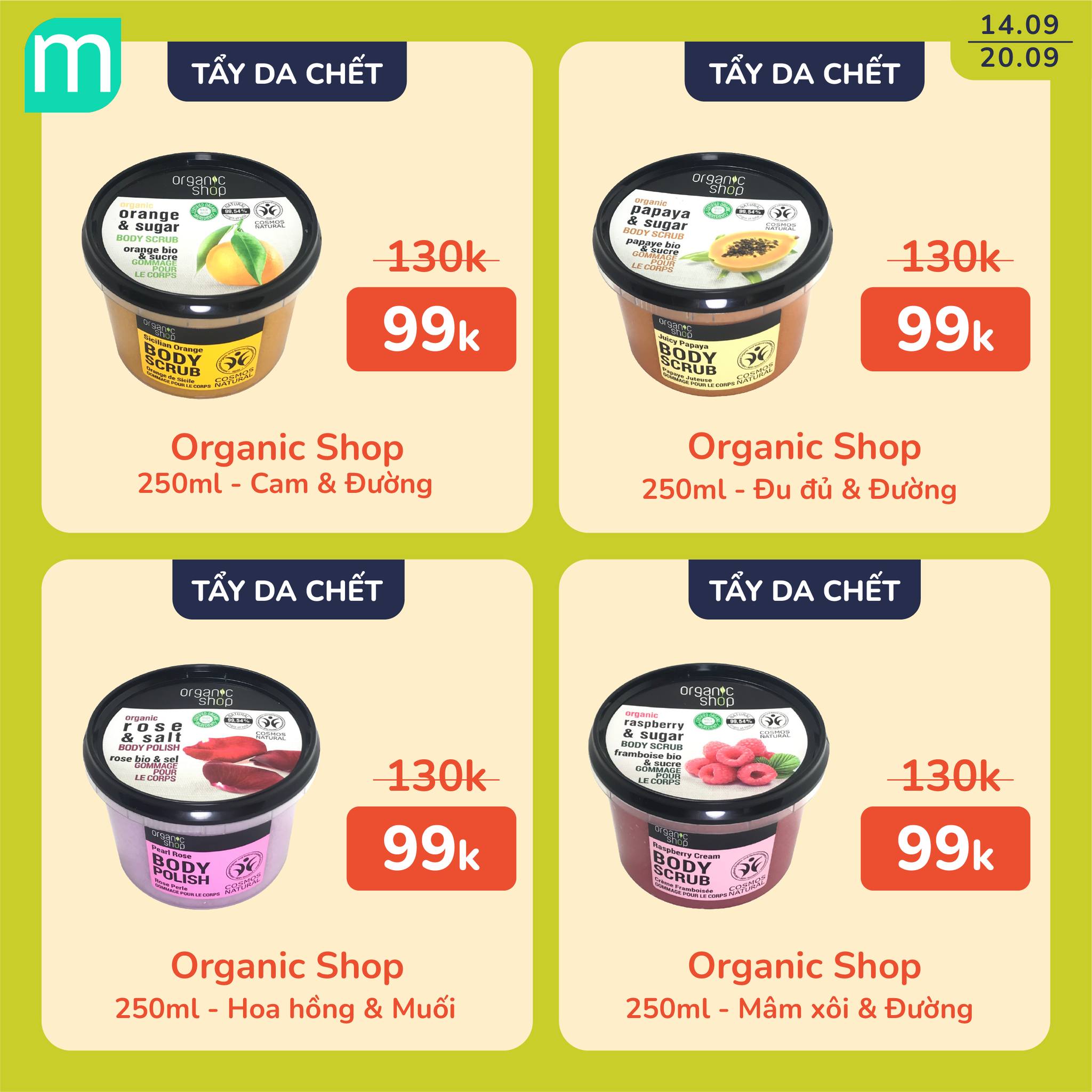 Chăm Sóc Cơ Thể Thật Organic Chỉ Từ 9K