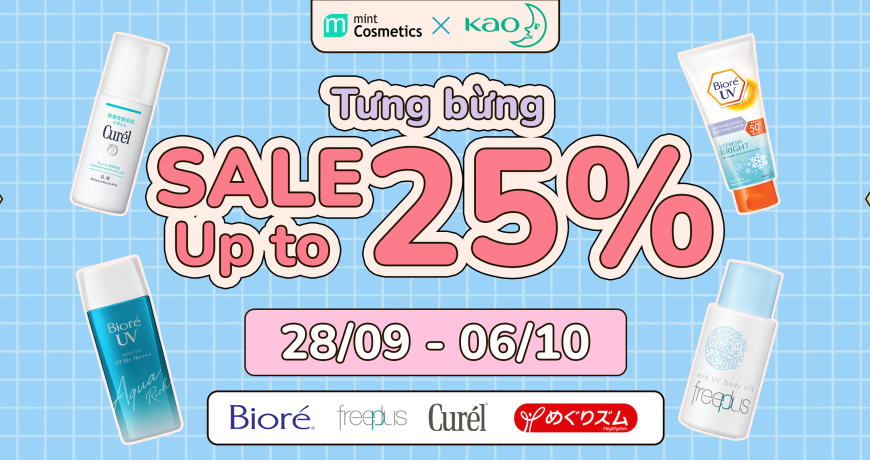 Chương Trình SALE KAOxMint (BIORE, FREEPLUS, CUREL, MEGURI)