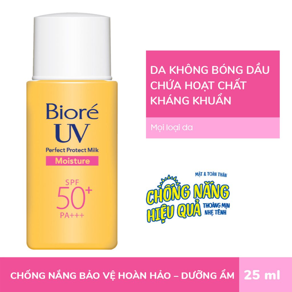 Kem Chống Nắng Biore Perfect Protect Milk Moisture SPF50