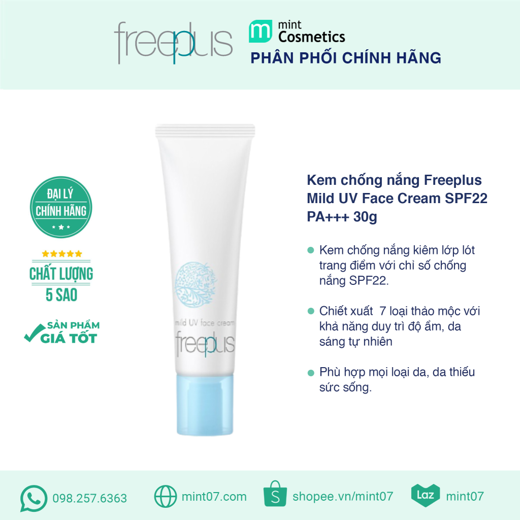 Kem Chống Nắng Freeplus Mild UV Face Cream 30G Kem Chống Nắng Freeplus Mild UV Face Cream 30G