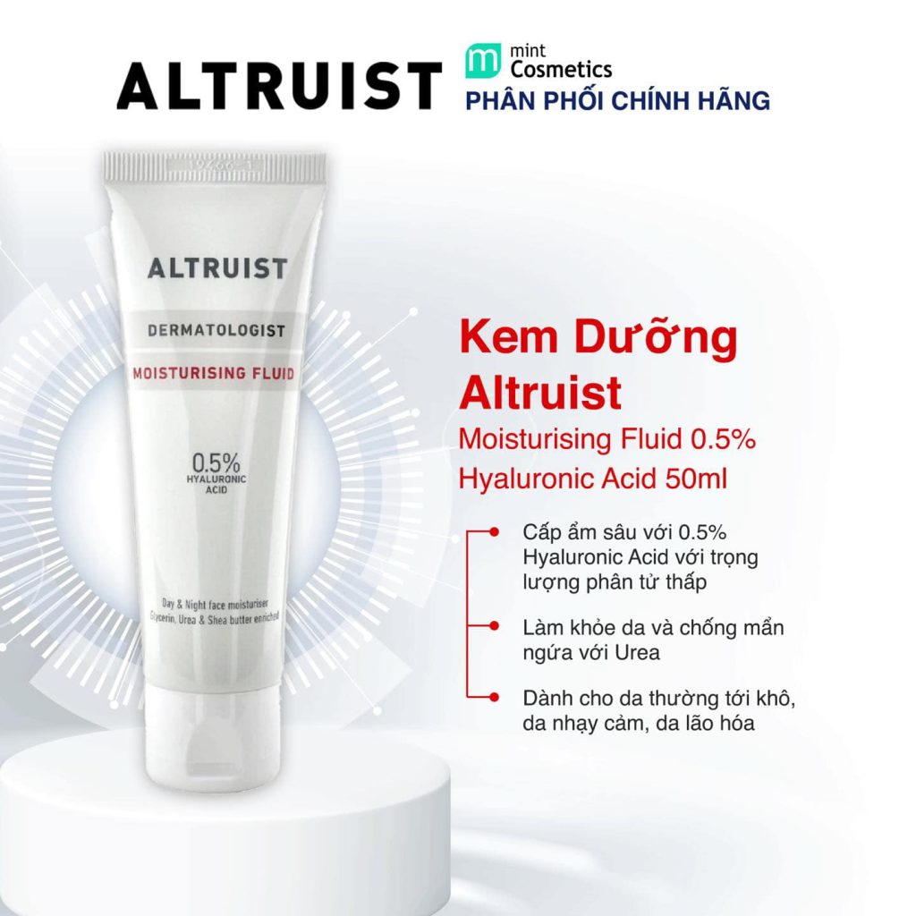 Kem Dưỡng Altruist Dermatologist Moisturising Fluid 0.5% Hyaluronic Acid 50ml