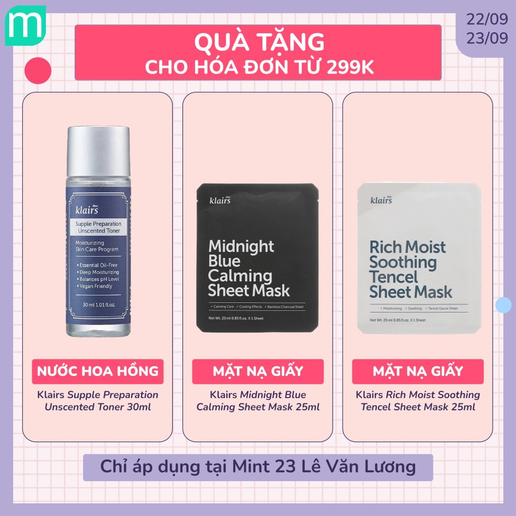 [MINT x KLAIRS] Tưng Bừng Quẩy Sale Up To 36% - Nhận Quà Hấp Dẫn