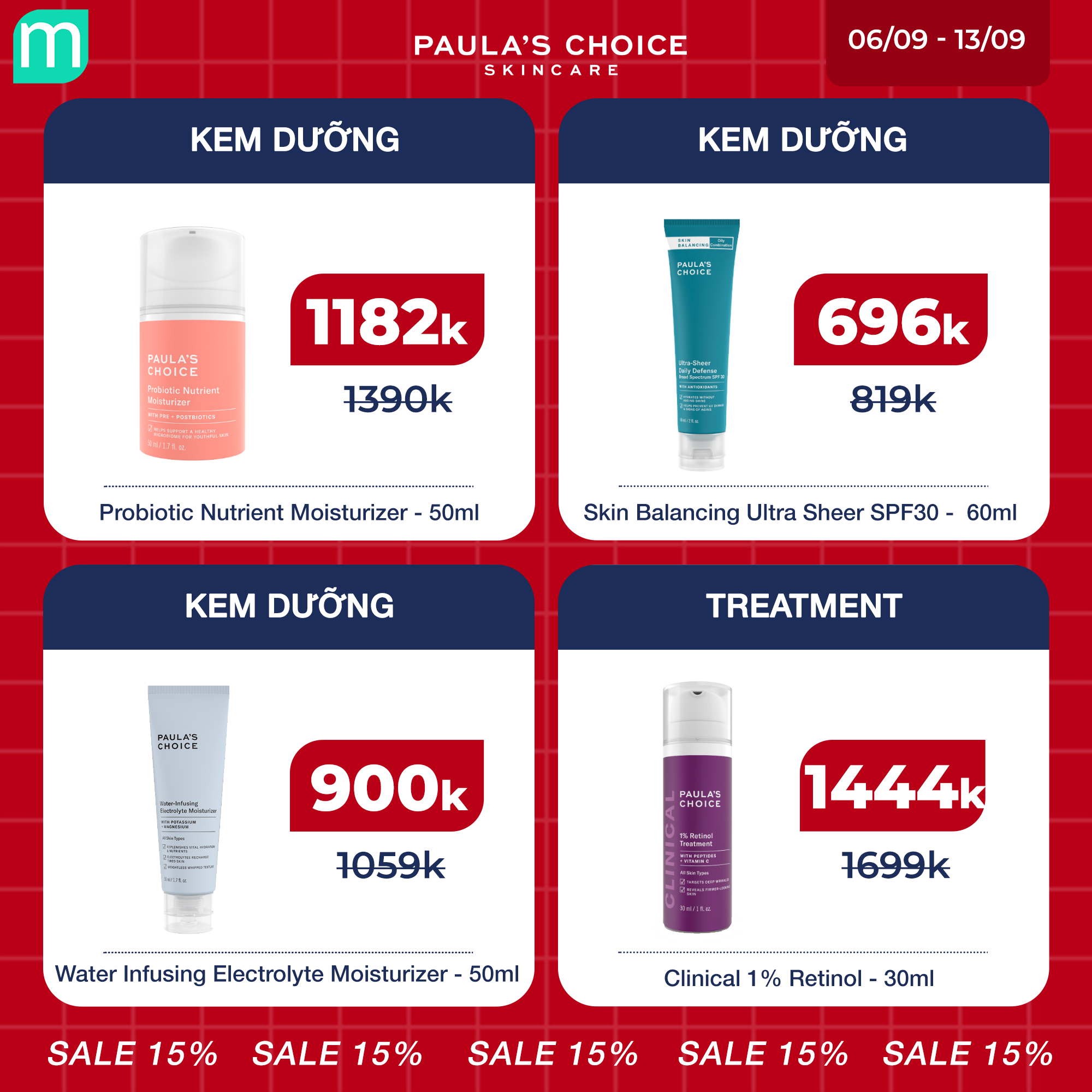 [MINT COSMETICS X PAULA'S CHOICE] SALE LỚN UP TO 32% TOÀN BỘ SẢN PHẨM PAULA’S CHOICE