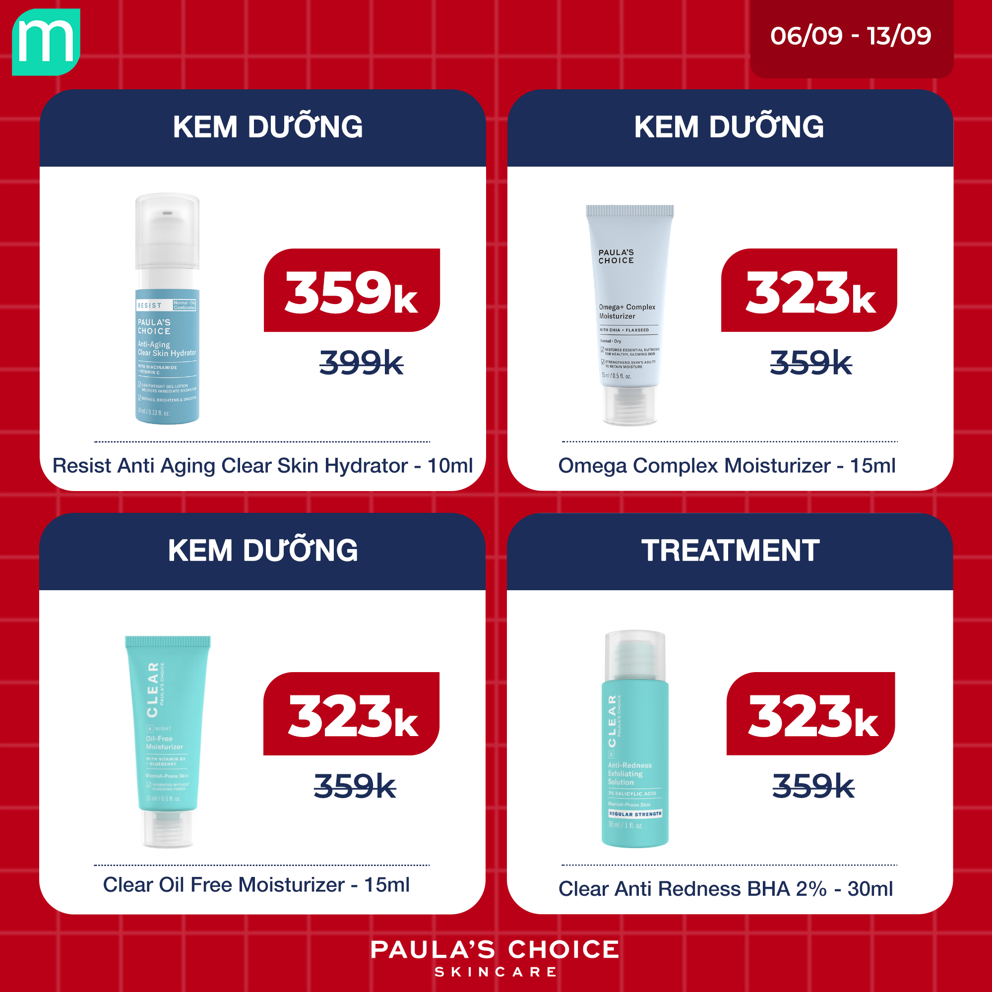 [MINT COSMETICS X PAULA'S CHOICE] SALE LỚN UP TO 32% TOÀN BỘ SẢN PHẨM PAULA’S CHOICE