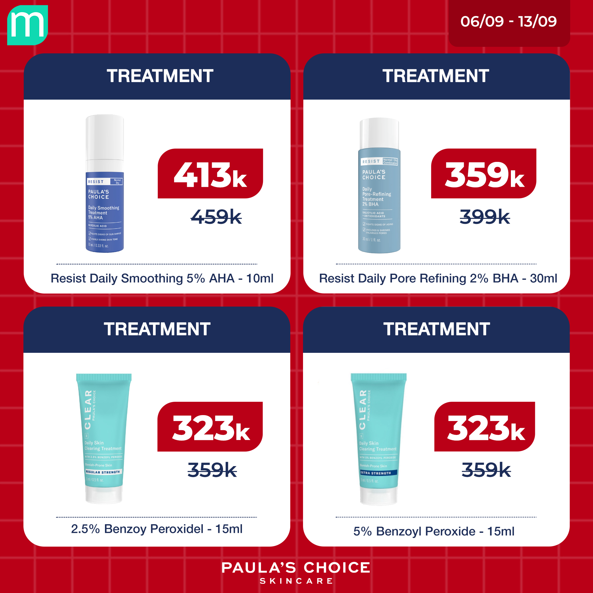 [MINT COSMETICS X PAULA'S CHOICE] SALE LỚN UP TO 32% TOÀN BỘ SẢN PHẨM PAULA’S CHOICE