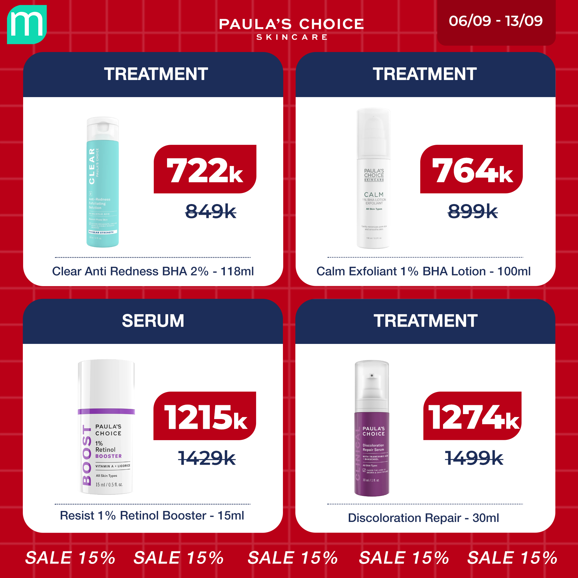 [MINT COSMETICS X PAULA'S CHOICE] SALE LỚN UP TO 32% TOÀN BỘ SẢN PHẨM PAULA’S CHOICE