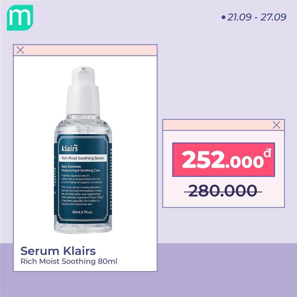 [MINT x KLAIRS] Tưng Bừng Quẩy Sale Up To 36% - Nhận Quà Hấp Dẫn