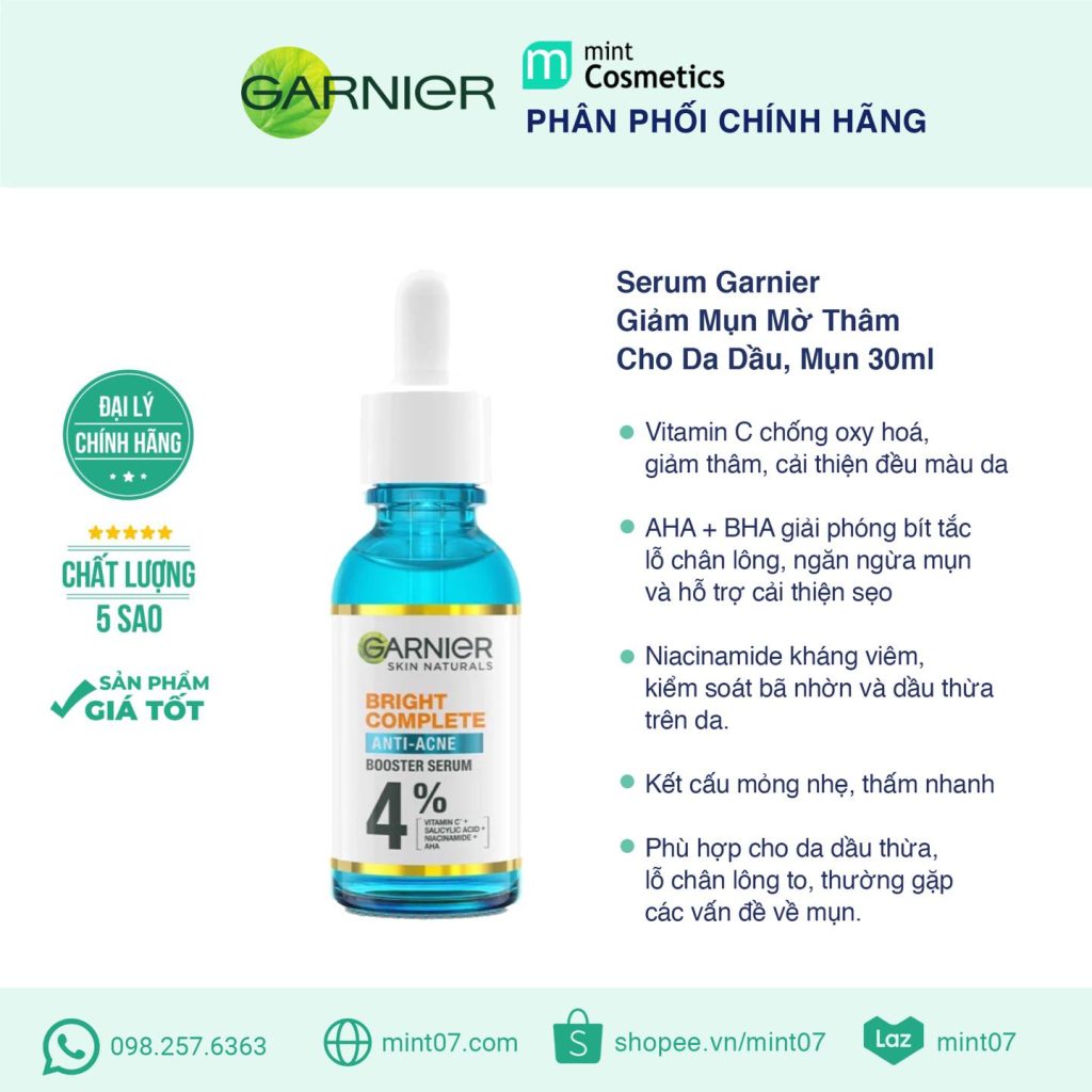 Serum Garnier Bright Complete Anti-Acnes Booster 30ml