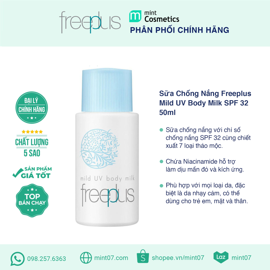Sữa Chống Nắng Freeplus Mild UV Body Milk 50ml