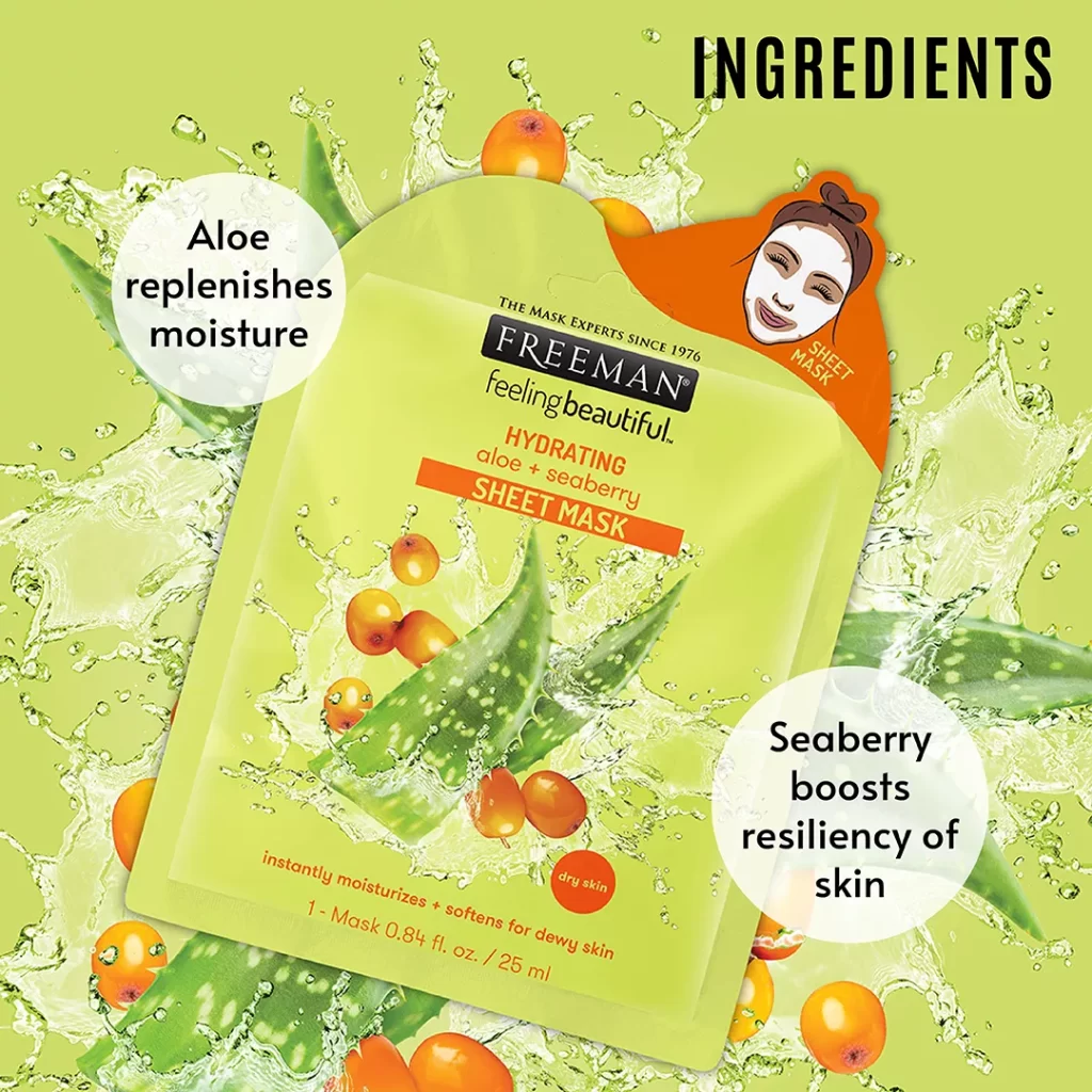 Mặt Nạ Giấy Freeman Hydrating Aloe Seaberry Sheet Mask