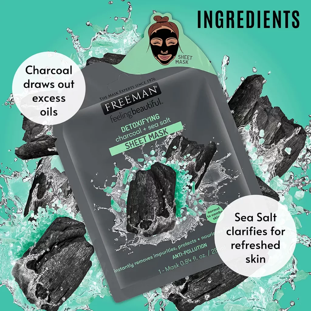 Mặt Nạ Giấy Freeman Detoxifying Charcoal Sea Salt Sheet Mask