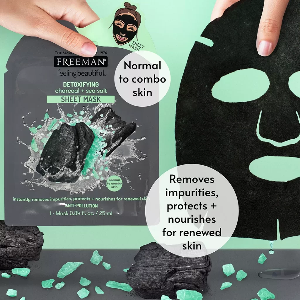 Mặt Nạ Giấy Freeman Detoxifying Charcoal Sea Salt Sheet Mask