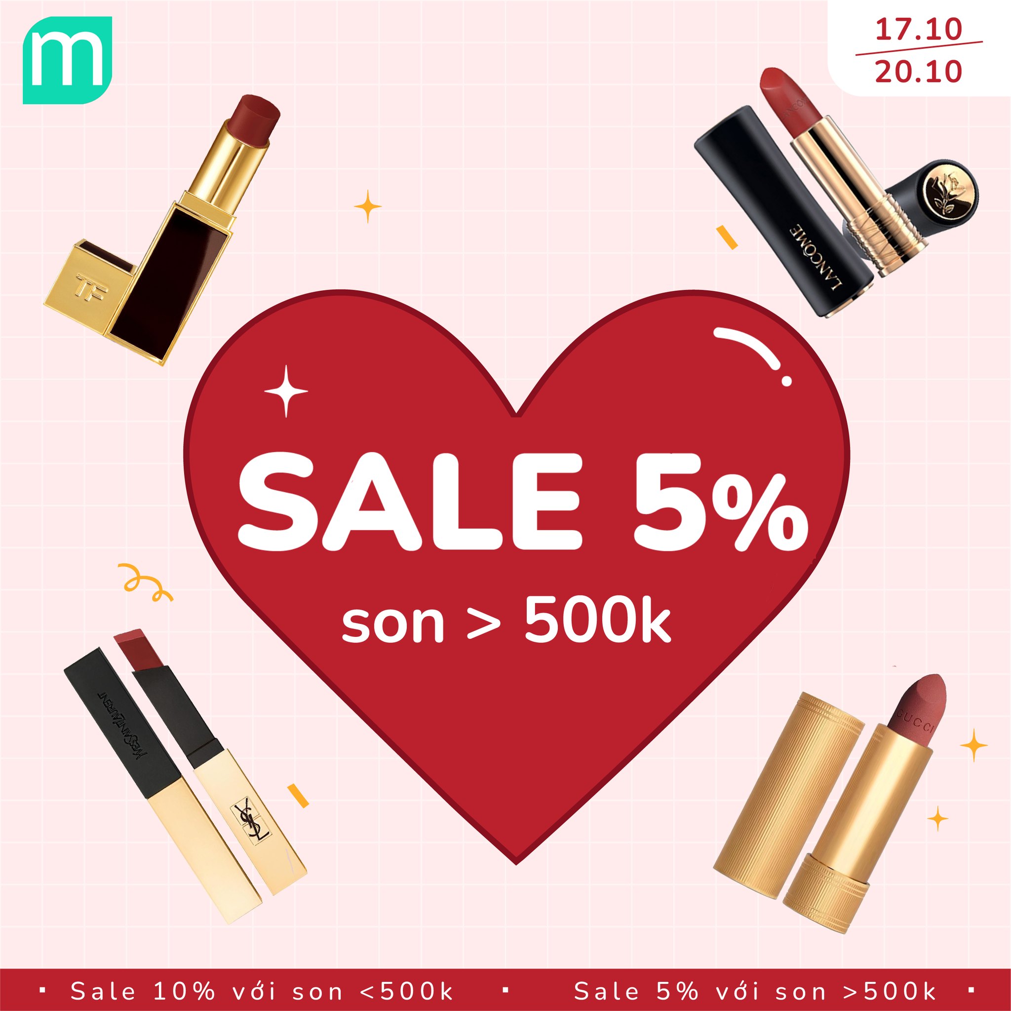 MỪNG 20/10, TƯNG BỪNG SALE SON UP TO 10% 