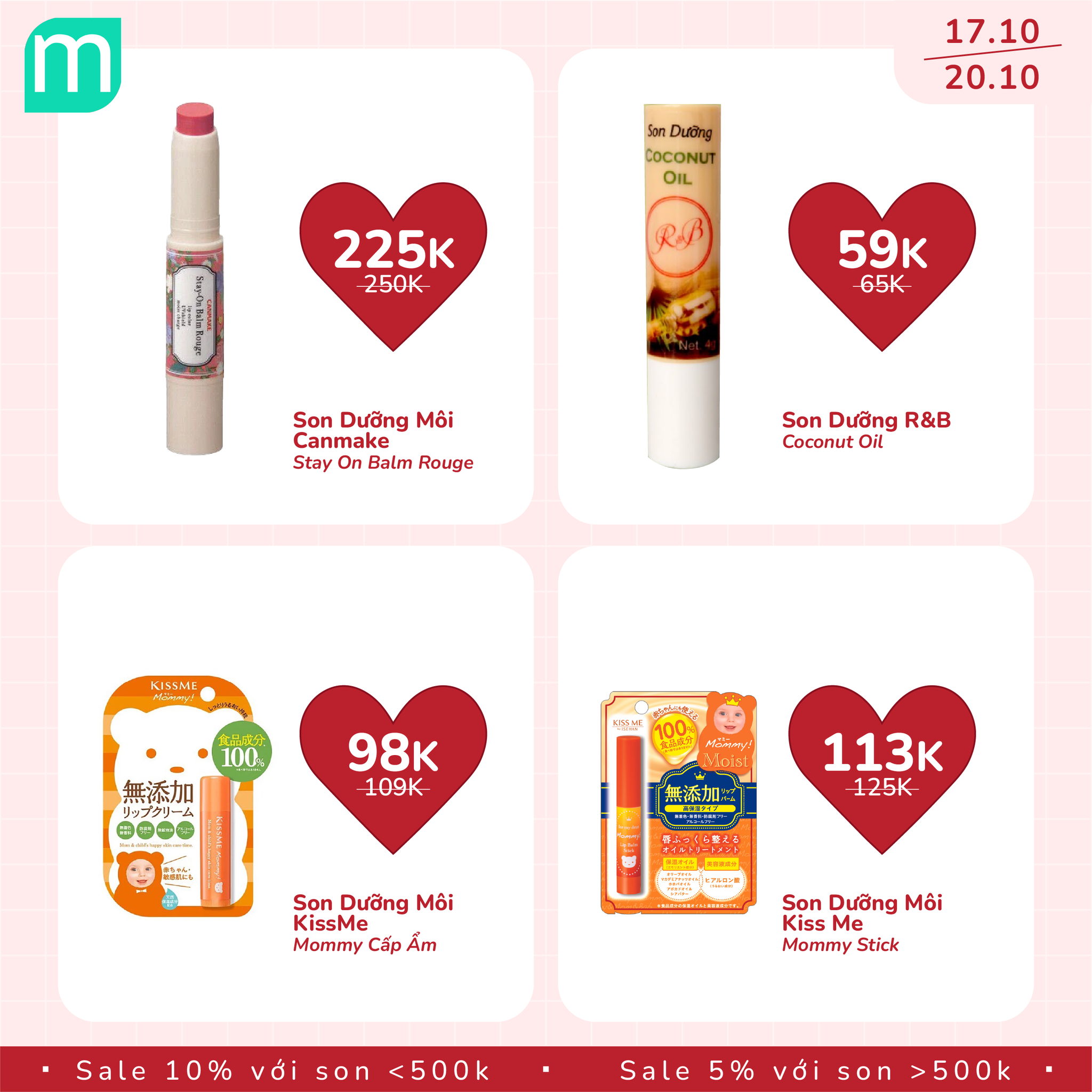 MỪNG 20/10 - TƯNG BỪNG SALE SON UP TO 10% 