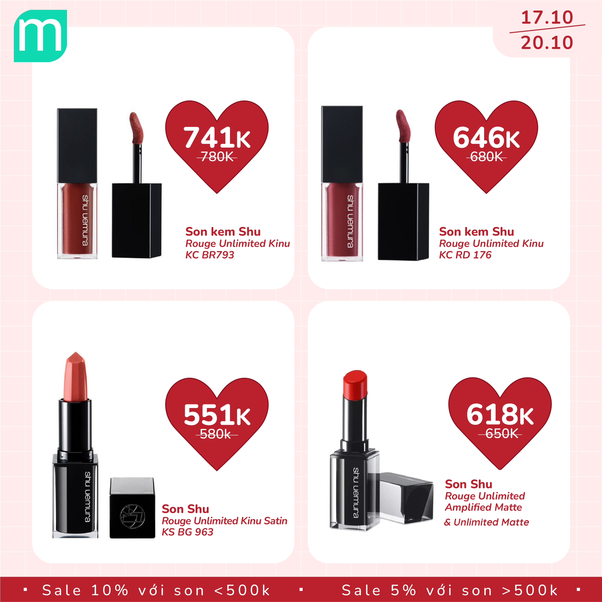 MỪNG 20/10 - TƯNG BỪNG SALE SON UP TO 10% 