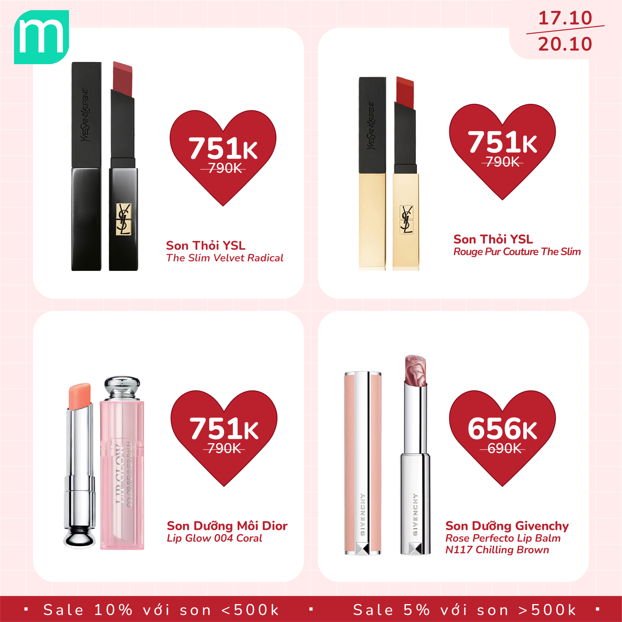 MỪNG 20/10 - TƯNG BỪNG SALE SON UP TO 10% 