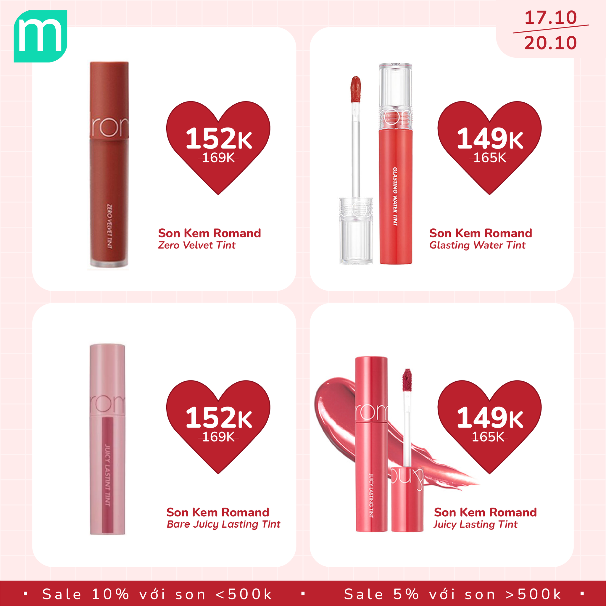 MỪNG 20/10 - TƯNG BỪNG SALE SON UP TO 10% 