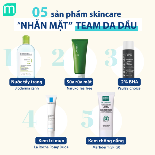 05 Sản Phẩm Skincare "Nhẵn Mặt" Team Da Dầu