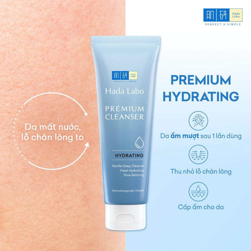 Sữa Rửa Mặt Hada Labo Premium Cleanser Hydrating