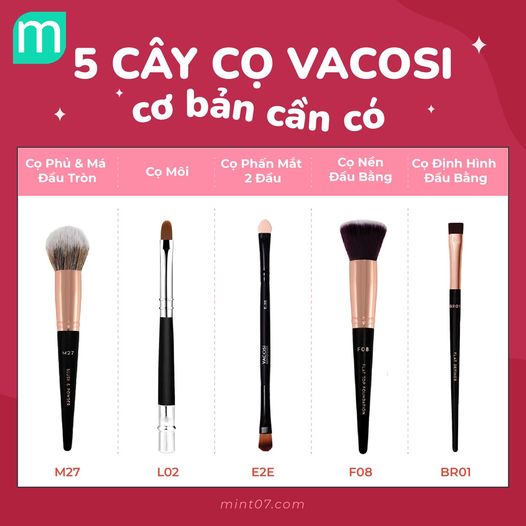 5 Cây Cọ Vacosi Mà Makeup Cơ Bản Phải Có