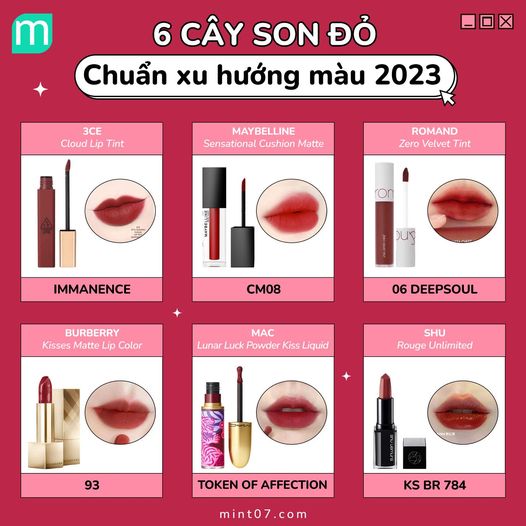 6 Cây Son Phải Có Nếu Muốn Theo Trend Màu 2023