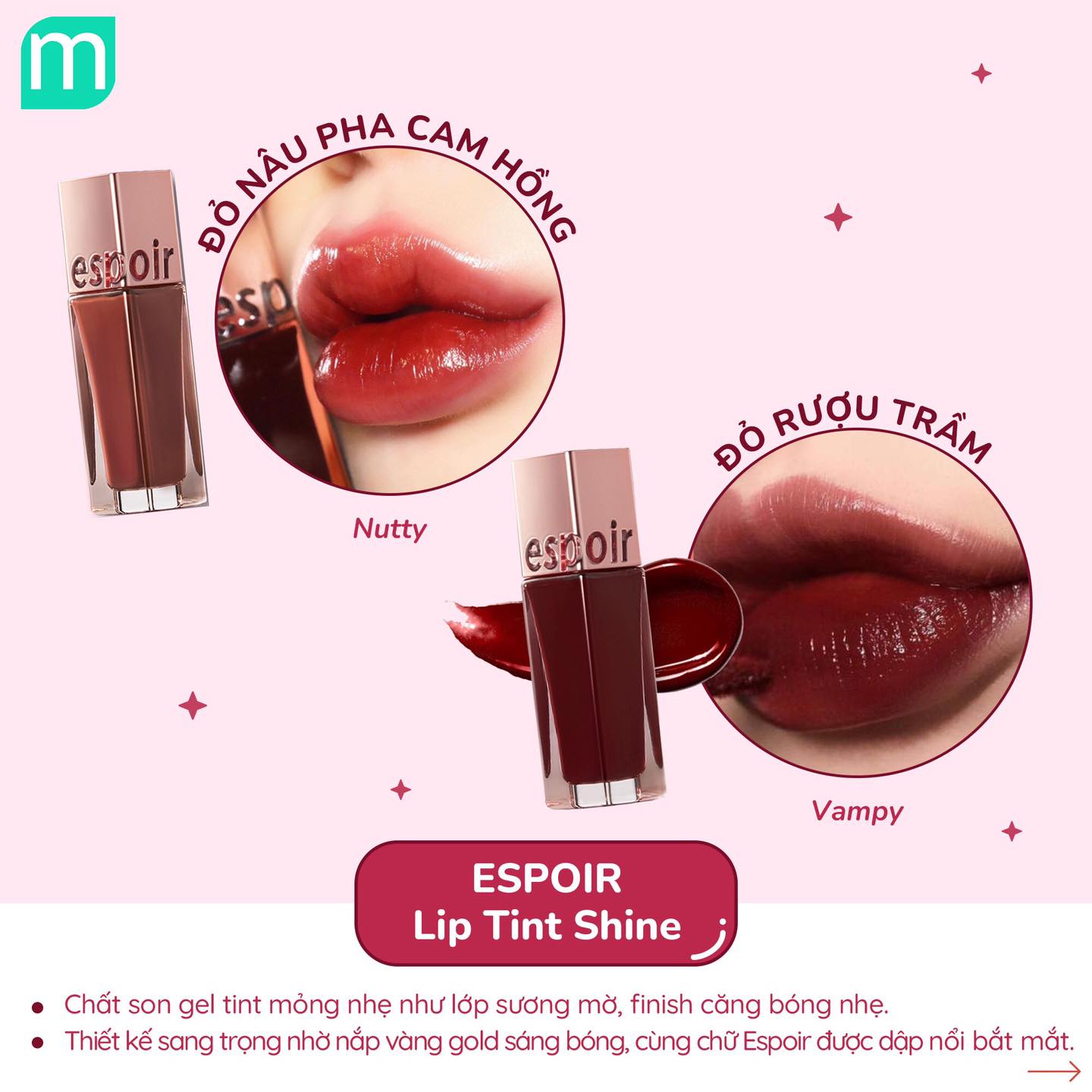 Tuyển Chọn Son Tint Bóng Cho Môi Căng Bóng
