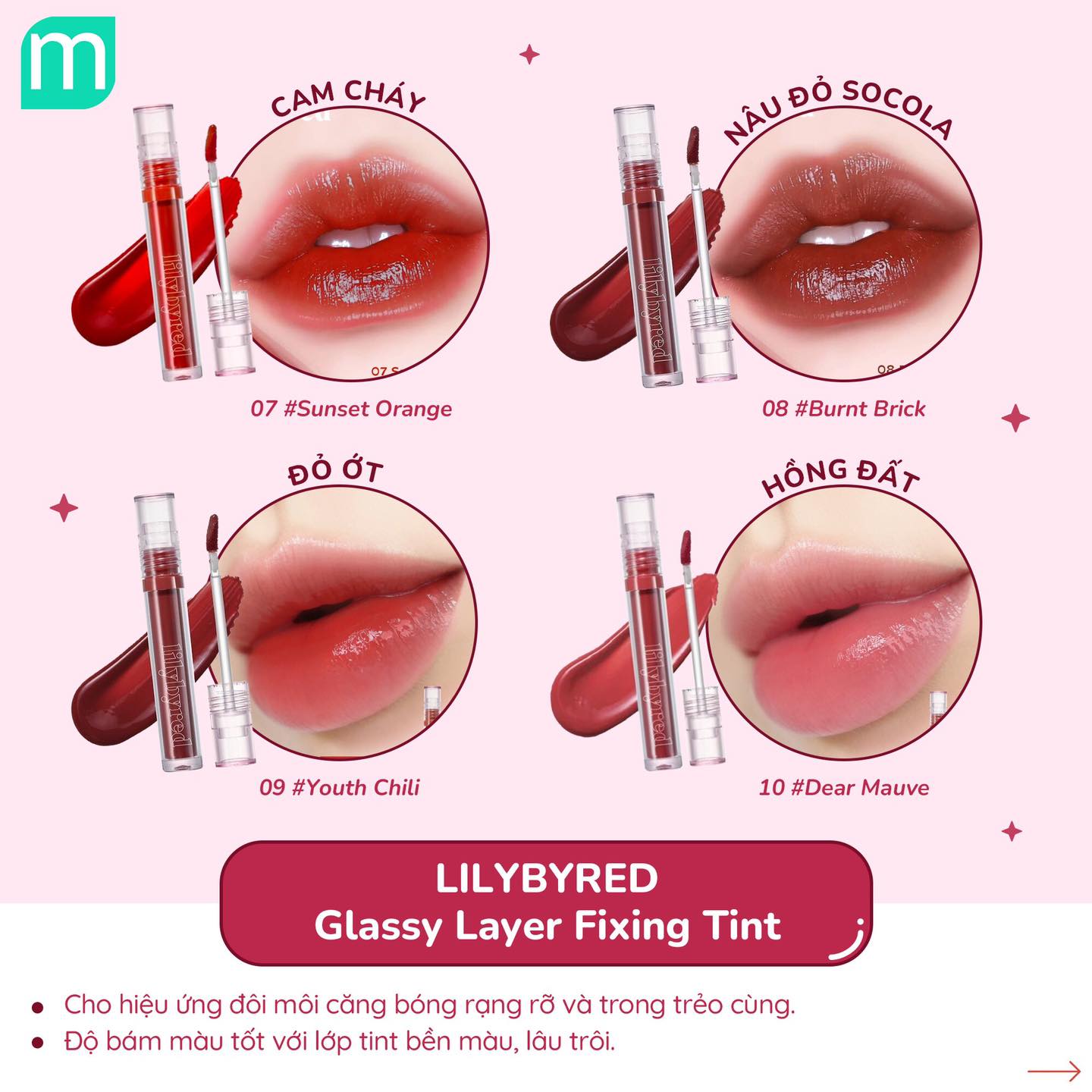 Tuyển Chọn Son Tint Bóng Cho Môi Căng Bóng