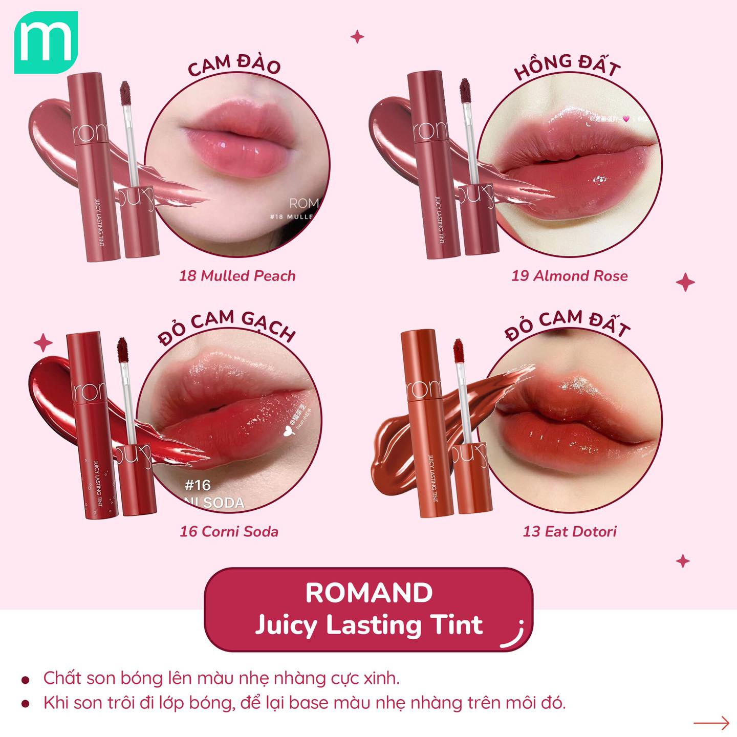 Tuyển Chọn Son Tint Bóng Cho Môi Căng Bóng