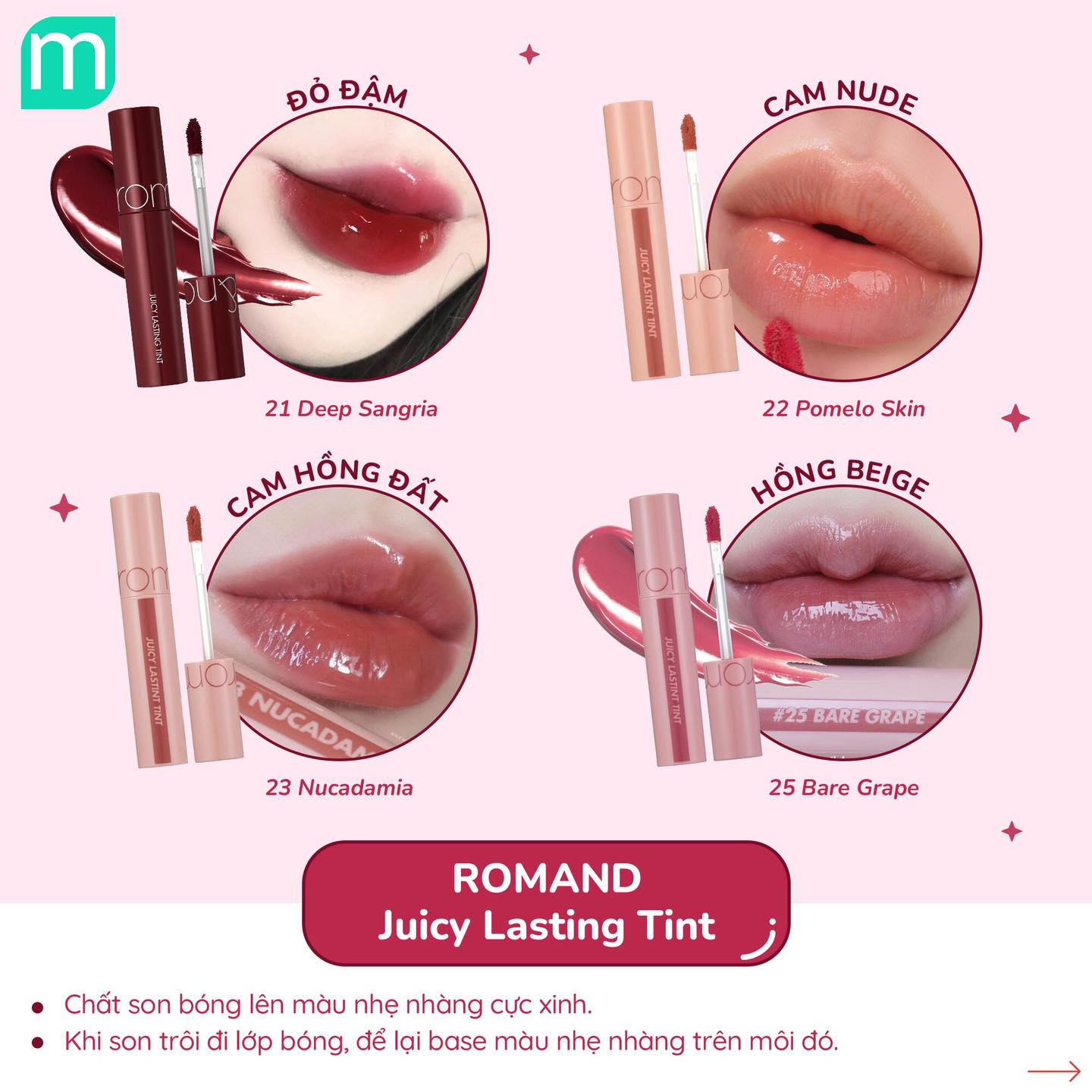 Tuyển Chọn Son Tint Bóng Cho Môi Căng Bóng