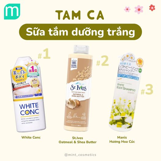  Tam Ca Sữa Tắm Dưỡng Trắng Da Nhà Mint