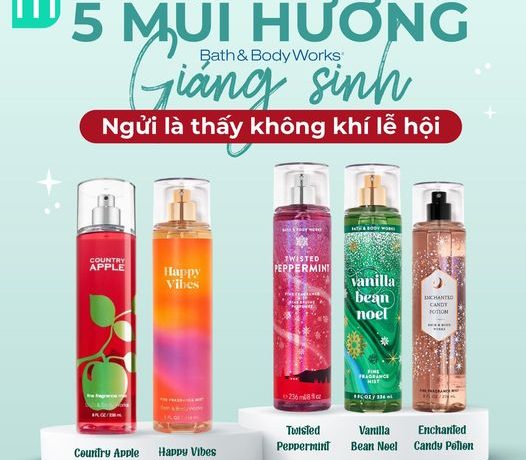TOP 5 Body Mist Bath & Body Works Mùi Hương Giáng Sinh
