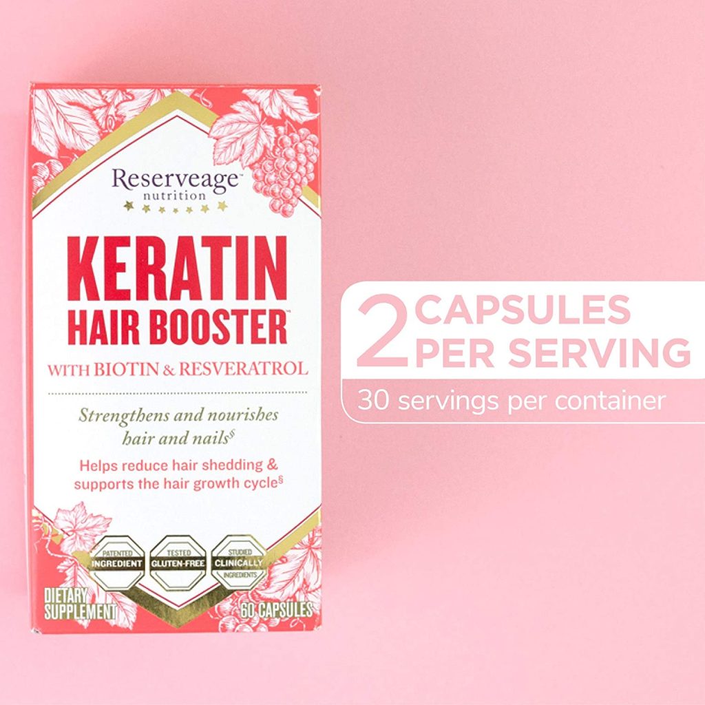 Viên Uống Keratin Hair Booster With Biotin & Resveratrol 60 Viên