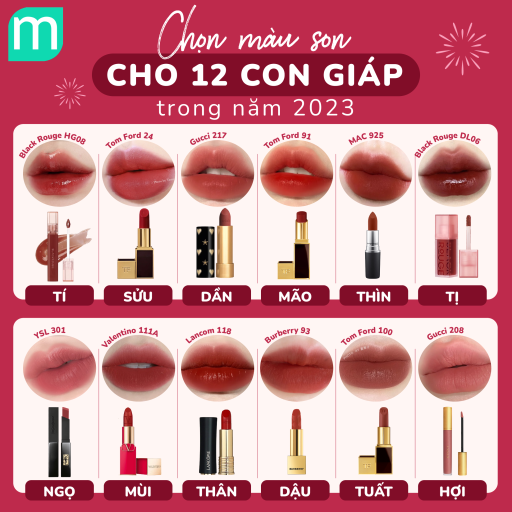 Chọn Màu Son Cho 12 Con Giáp Trong Năm 2023