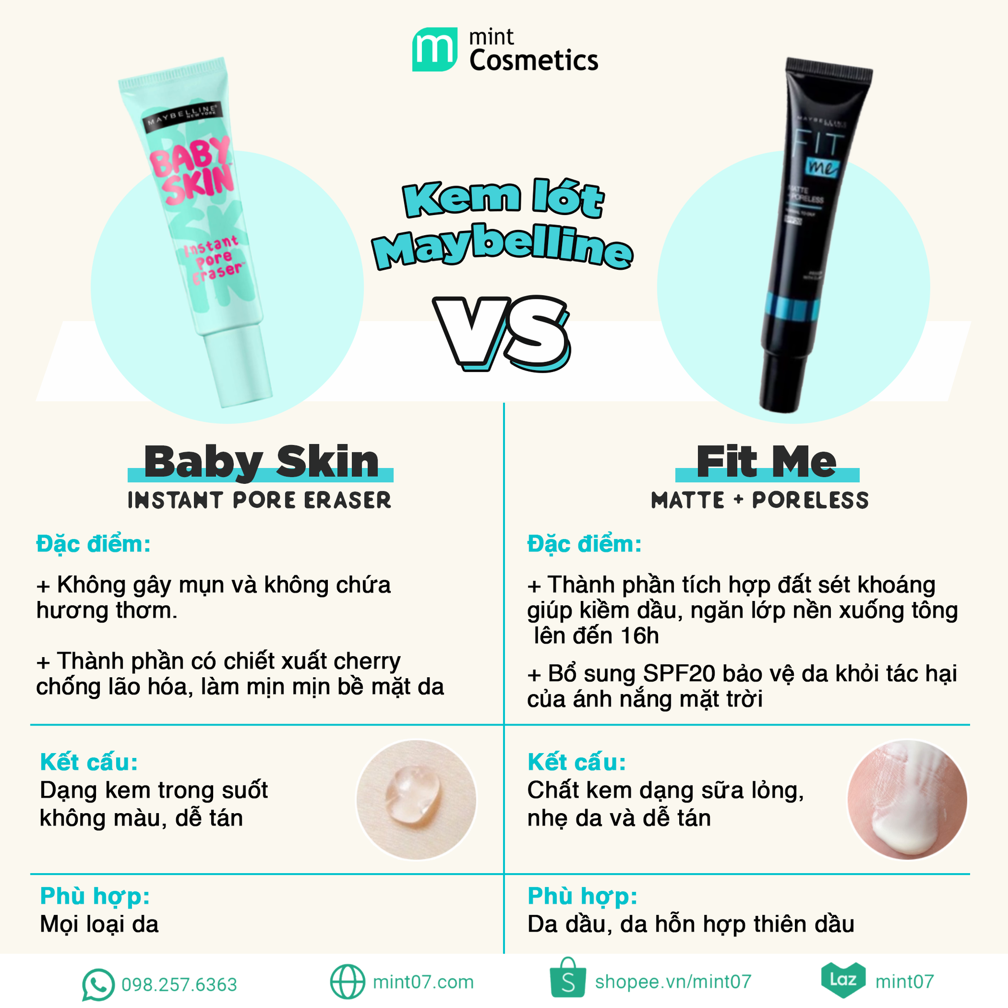 So Sánh 2 Dòng Kem Lót Maybelline