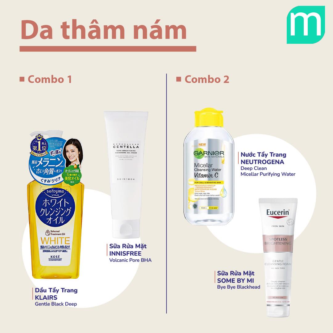 Gợi Ý Combo Làm Sạch Cho Từng Tình Trạng Da