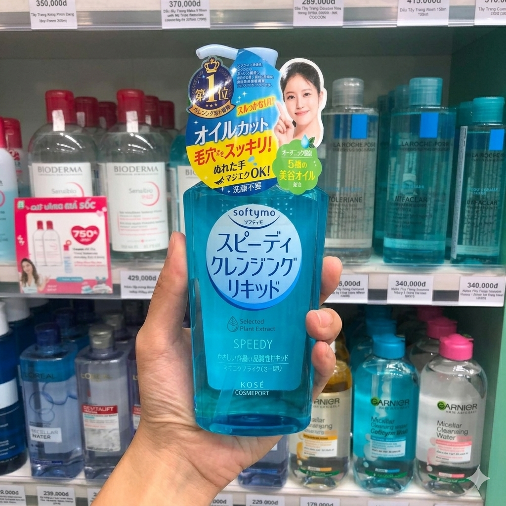 Nước Tẩy Trang Làm Sạch Nhanh Kose Softymo Speedy Cleansing Liquid 230ml