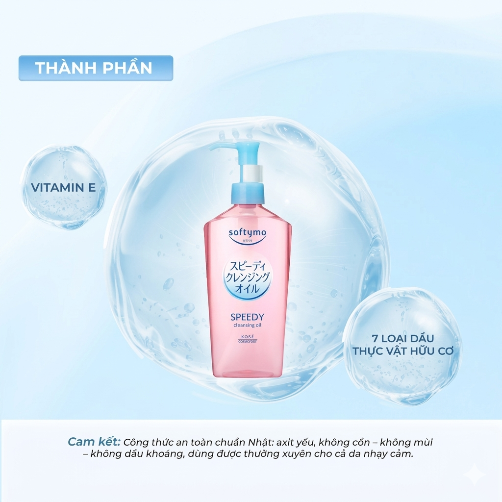 Dầu Tẩy Trang Kose Softymo Speedy Cleansing Oil 240ml Dầu Tẩy Trang Kose Softymo Speedy Cleansing Oil 240ml